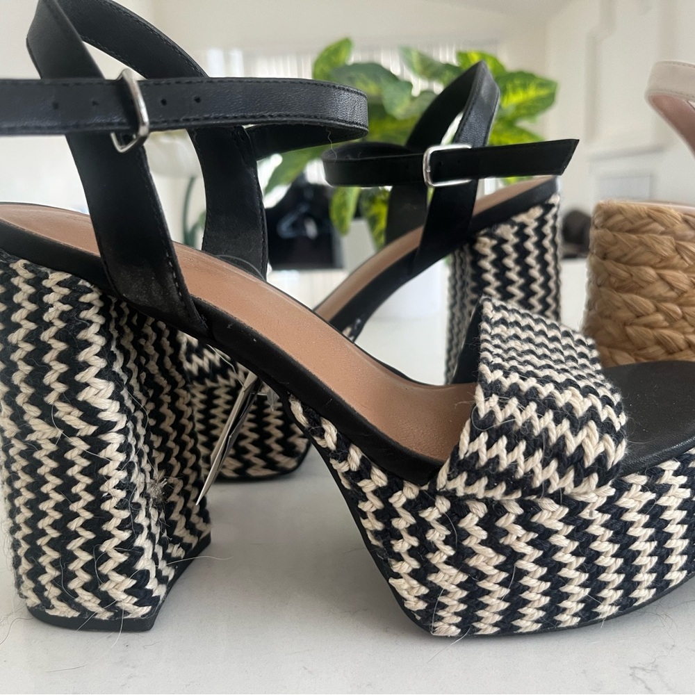 Black and White Platform Heels